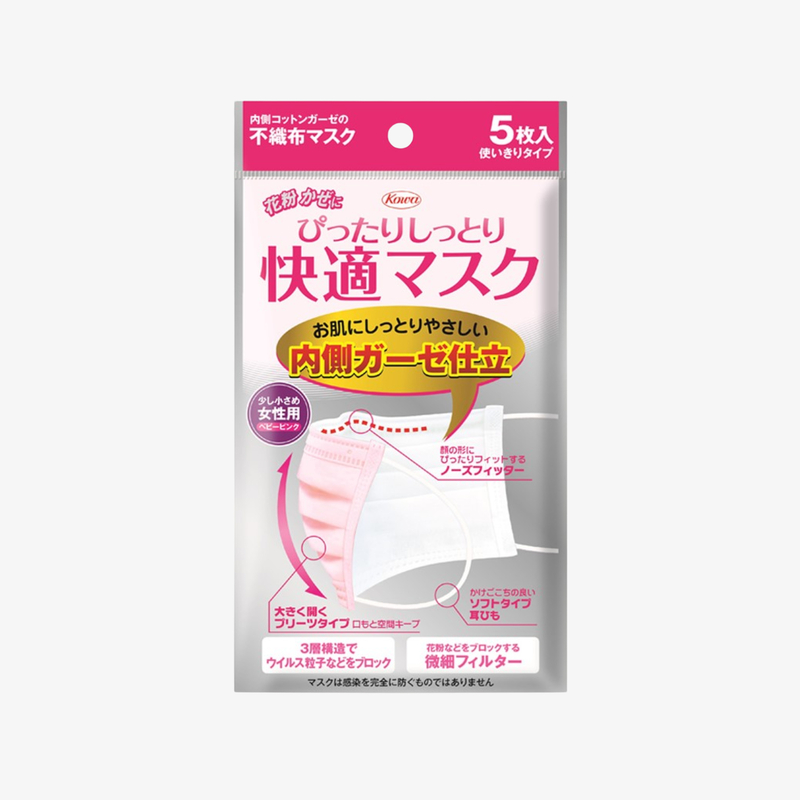 Kowa 日本興和 防護成人口罩-5個 #粉色