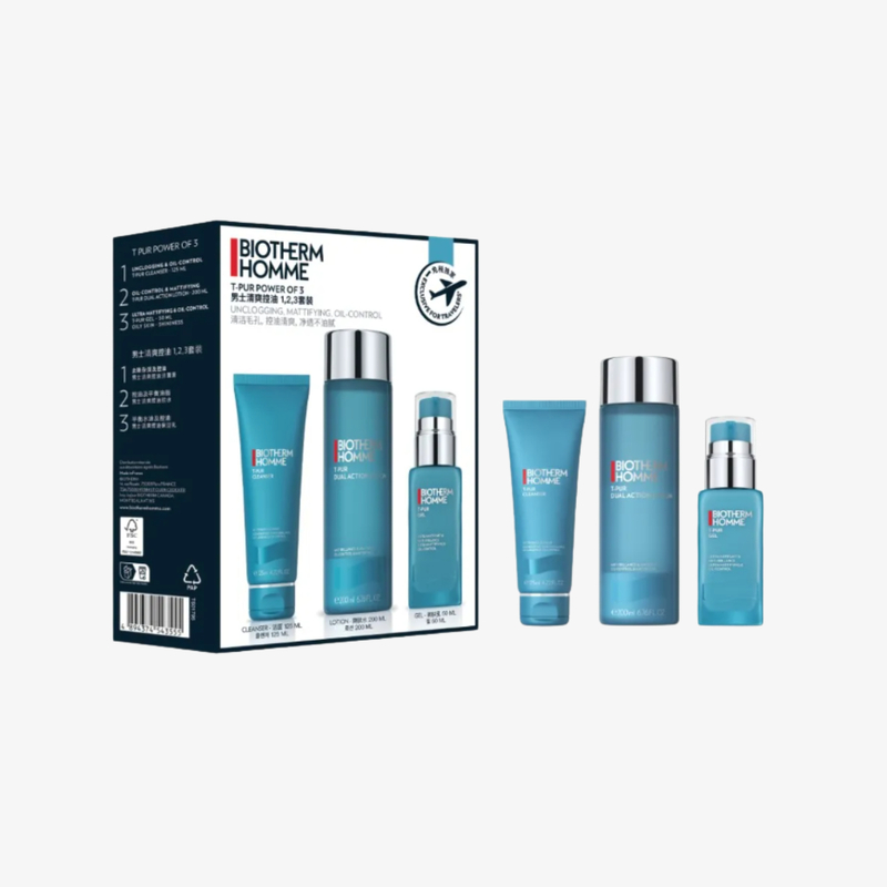 Biotherm 男士控油收毛孔淨膚3件套:1.潔面凝膠 125ml 2.爽膚水 200ml 3.淨膚啫喱 50ml
