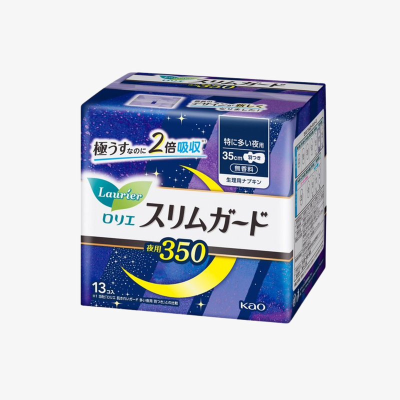 Kao 日版:纖薄量多護翼夜用衛生巾 35cm 13片裝