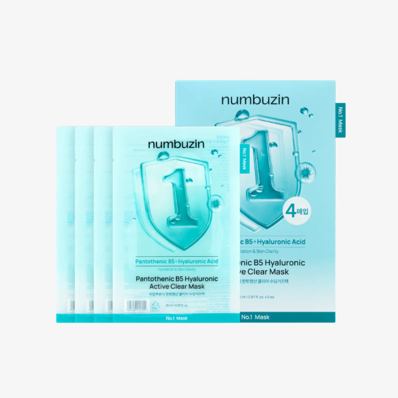 Numbuzin No.1 保濕水潤光采舒緩面膜 5片