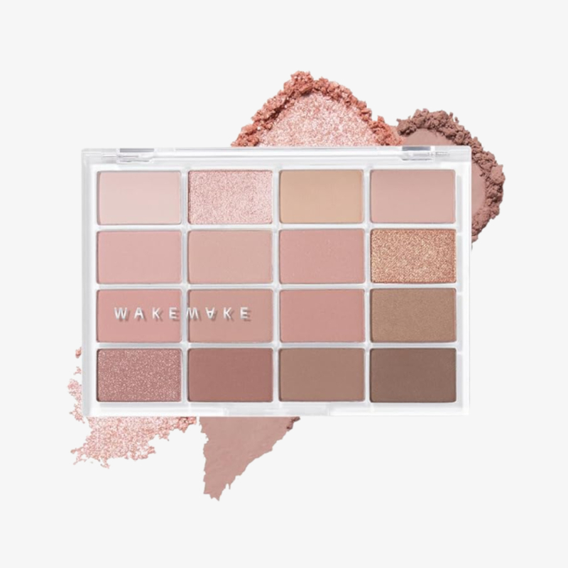 Wakemake 柔霧經典16色眼影盤 14g #AD05 Mute Coral Blur Ring