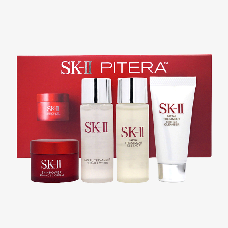 Sk-Ii 暢銷體驗4件裝 :1.潔面乳 20g 2.清瑩露 30ml 3.神仙水 30ml 4.精華霜 15g
