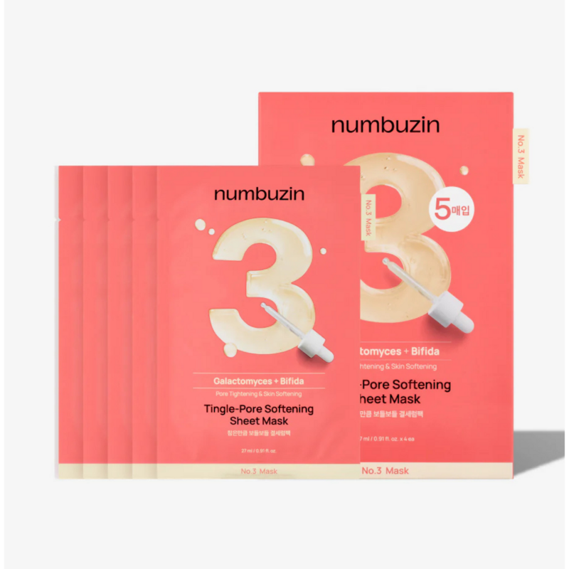 Numbuzin No.3 酵母收毛孔嫩膚面膜 5片