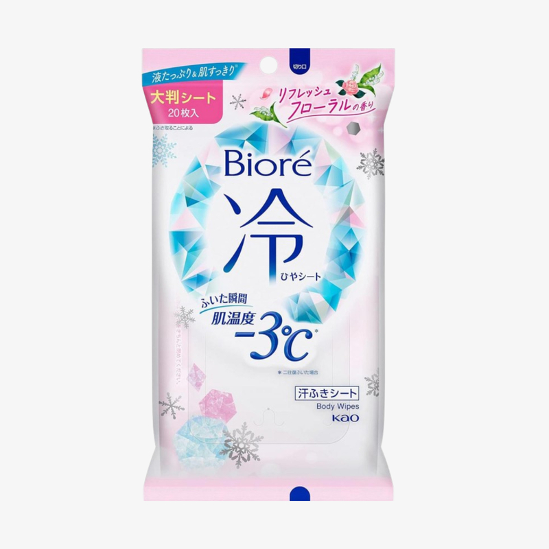 Biore 降3度冰感香體紙 20枚-清爽花香 (23cm)