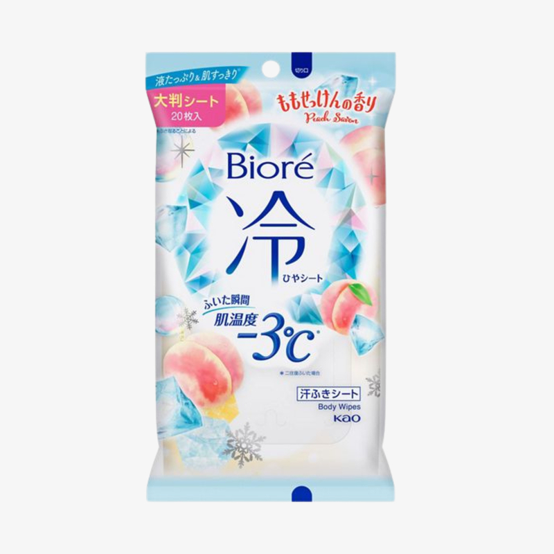 Biore 降3度冰感香體紙 20枚-桃香 (23cm)